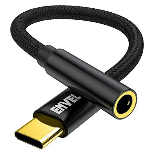 Produktbild: USB C zu 3,5-mm Kopfhörer Adapter, USB C Kopfhörer Adapter Stereo Audio Kabel kompatibel mit iPhone 16/15 Pro Max/15 Pro/15 Plus Galaxy S25/S24/S23/S22/S21 Huawei P50 Mate 50 Pixel 7 6 Schwarz 1-Pack