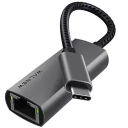 Produktbild: USB C zu Ethernet Adapter, WALNEW USB- C auf LAN RJ45 Gigabit Ethernet Netzwerkadapter,Aluminium, für MacBook Pro, MacBook Air, Steam Deck,XPS, iPad Pro/Air,Samsung Galaxy A51 usw