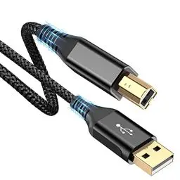 Produktbild: USB Druckerkabel 3M, Scannerkabel USB 2.0 Typ B Kabel USB A auf USB B Drucker Kabel PC Printer Cable Kompatibel für HP, Dell, Canon, Epson, Lexmark, Xerox, Brother, Samsung, Pixma - Schwarz