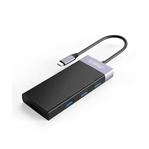 Produktbild: USB Hub 3 Port ORICO Mini Portable High Speed USB Spliter Adapter Mit 1 USB3.0 und 2 USB2.0 (Schwarz)