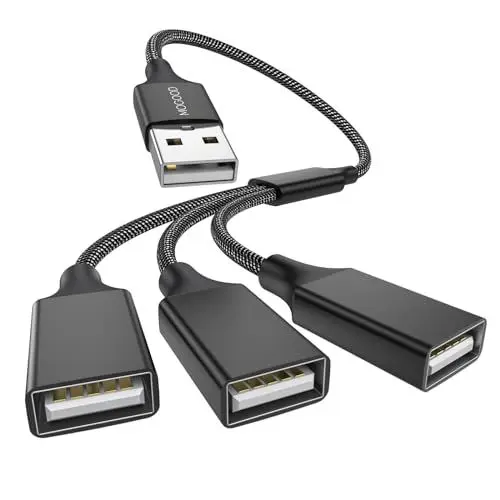 Produktbild: USB Splitter 1 zu 3 MOGOOD USB 2.0 Splitter Ladekabel Netzkabel Verl ngerung Hub Adapter für MacBook/Laptop/LED etc