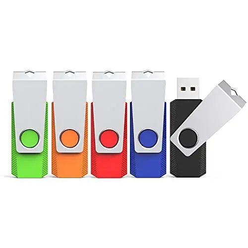 Produktbild: USB Stick 64GB 5 Stück KEXIN USB Speicherstick Mehrfarbig Rotate USB Sticks 2.0 5er Pack