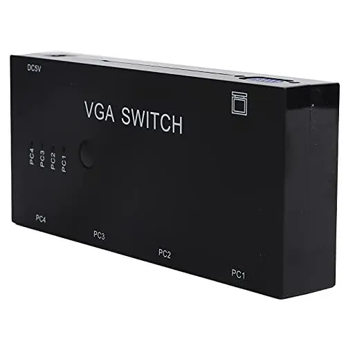 Produktbild: USB VGA Switcher 4 in Out Manueller Switcher mit USB-Kabeln VGA Splitter Switch Videokonverter Unterstützung VGA XVGA SVGA UXGA Display für Computer Laptop Switcher USB-Kabel V