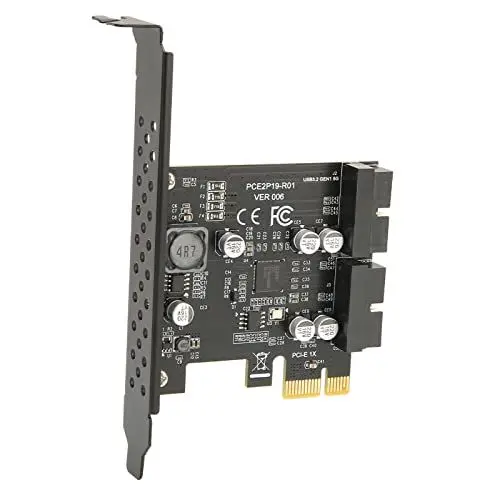 Produktbild: Usb3 Pcie Karte Metall, Elektronik USB 3 Pcie Karte Intern Pcie Zu USB 3.2 Erweiterungskarte 5 Gbit/s Hochgeschwindigkeits Usb3.2ont Gen1 Erweiterungskarte Dual Port 19Pin