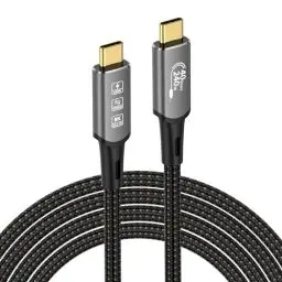 Produktbild: USB4 Kabel, mit Thunderbolt 4 Kabel,240W Ladekabel 40Gbps Datenkabel,8K@60Hz 4K120Hz HDR,PD3.1,USB C zu USB C Kabel, für Hub,Dock MacBook, M1 M2,M3,Mac Studio SSD,Laptops,Monitor, (0.5M Male/240W)