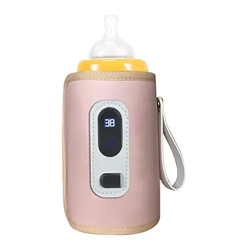 Produktbild: USB-Babyflaschenwärmer, Tragbar, Schnell Aufheizender Reise-Milchwärmer mit Einstellbarer Temperaturregelung, Passend für die Meisten Flaschen, Kompaktes, Leichtes Design (Rosa)