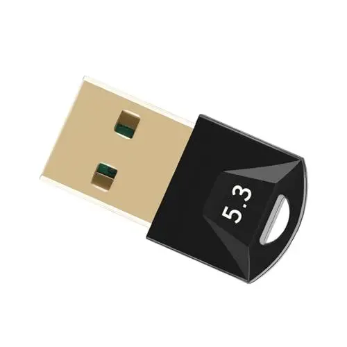 Produktbild: USB-Bluetooth-Adapter, Bluetooth 5.3 Plug-and-Play-Setup, USB-Dongle-Empfänger für 11 10 8.1