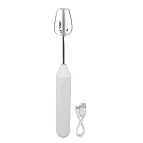 Produktbild: USB-Milchaufschäumer, Tragbarer Kaffee-Schneebesen, Getränkeschaummixer mit Wiederaufladbarem USB-Anschluss, Elektrischer Handaufschäumer für Latte, Cappuccino, Heiße Schokolade, Eier(Weiß)