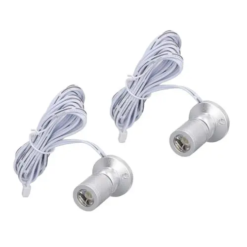 Produktbild: USB-Mini-Strahler, 5 V, Dimmbar, Mini-LED-Strahler mit Dimmer für Schmuckschränke, Veranda, Aluminium, 1 Bis 2 Strahler für Vitrinen, Sammlerstücke, Spielzeug, Silber (Warmes