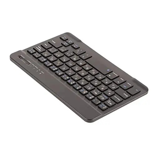 Produktbild: USB-Tastatur mit Russischem Englisch 7 Zoll Wiederaufladbar Ultradünn Kabellos Bluetooth Amazon.uk.com Bluetooth-Tastatur-Controller für Andriod Win IOS Russischer Computer IOS