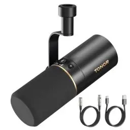 Produktbild: USB/XLR Dynamisches Mikrofon PC TONOR Micophone Gesangsmikrofon Gaming Mikro PS4 PS5 Vocal mic mit 24Bit/96kHz 3,5mm Kopfhöreranschluss Mute Button für Podcast Studio Brodcast Streaming Aufnahme TD510