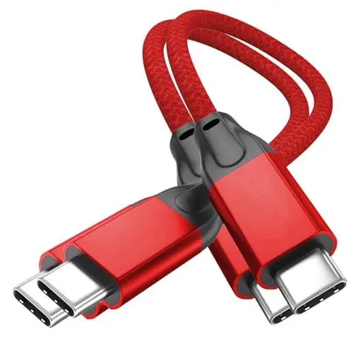 Produktbild: UseBean USB C auf USB C Kabel 100W 0.2M(2 Stück), Kurz USB 3.2 Gen 2X2 20Gbps Typ-C Ladekabel 5A PD Schnellladekabel, 4K@60Hz Videoübertragung, für iPhone 16 15, MacBook Pro, iPad Air, Galaxy S25