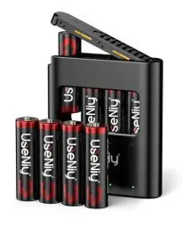 Produktbild: UseNiy Lithium AA Akku 8 stück mit Ladegerät, wiederaufladbare AA Batterien, 3600mWh hohe Kapazität Mignon AA Batterien, 1.5V Lithium AA Batterien und Akku Ladegerät mit Ladung-Aufbewahrung Funktion