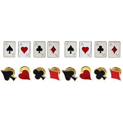 Produktbild: USHOBE 16 Pcs Herz Poker Brosche Emaille Brosche Pin Badge Mode Girls Women Rucksack- Kleidungszubehör Schalschnalle (Zufälliger Stil)