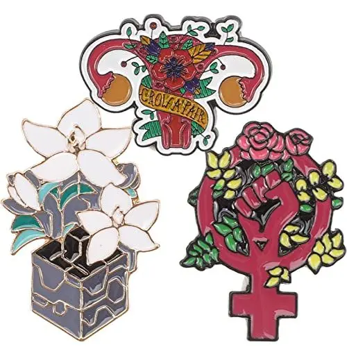 Produktbild: USHOBE 3Pcs Feministische Brosche Uterus Pin Rucksack Abzeichen Feminismus Brosche Geschenk