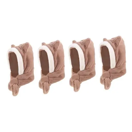 Produktbild: USHOBE 4 Stück Kapuzenschal Winter-Halswärmer für Damen Damenmützen warme Hoodies Nackenwärmer mit Kapuze für Damen Damen-Halswärmer mit Kapuze Tab einstellen Südkorea Hut Fräulein