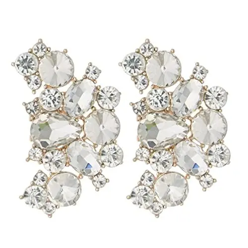 Produktbild: USHOBE Crystal Pearl Schuhclip- Strass- Schuhschnalel Abtrennbare Handgefertigte Schuhblume 2Pcs für Lieben Frauen Mädchen Handtasche Geldbeutel Brautschuh Golden