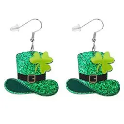 Produktbild: USHOBE St Patricks Day Kleeblatt Ohrringe Grüne Klee Ohrringe Für Mädchen