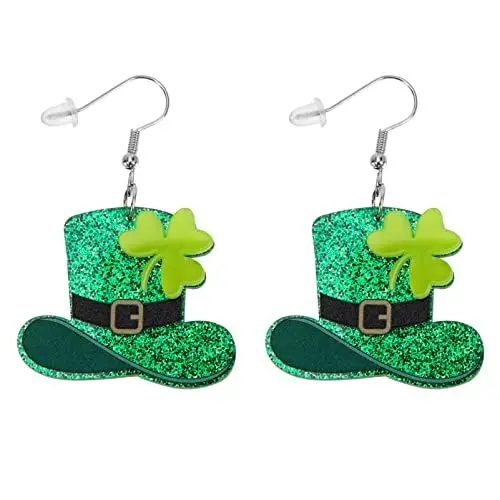 Produktbild: USHOBE St Patricks Day Kleeblatt Ohrringe Grüne Klee Ohrringe Für Mädchen