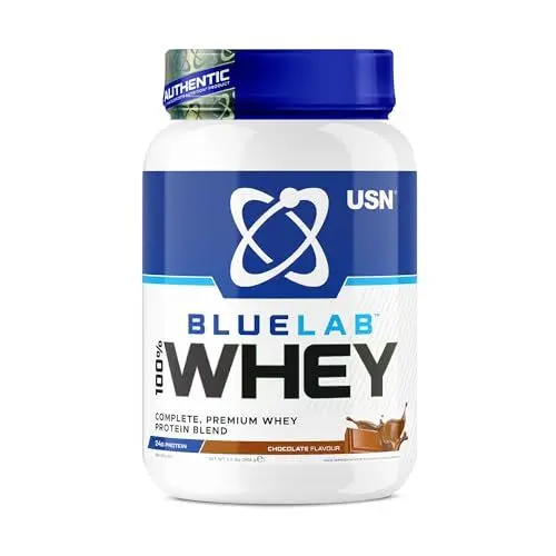 Produktbild: USN Blue Lab Whey Protein, Premium Molkenproteinpulver, wissenschaftlich entwickeltes Post-Workout Muskelaufbau Protein Pulver mit BCAAs, Schokolade, 2kg