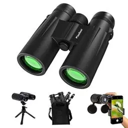 Produktbild: Usogood 12 x 50 Binoculars for Adults with Tripod, Waterproof Compact Binoculars for Bird Watching, Hiking, Travel, Hunting and Sports Events, Smartphone Adapter for Photography (Green)