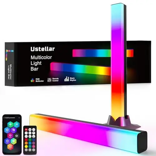 Produktbild: Ustellar Smart LED Lightbar, 42cm RGB IC Lightbar, TV Hintergrundbeleuchtung für 45-70 Zoll, USB Betrieben Ambient Lampe, Musik Sync Steuerbar über App und Fernsteuerung für Gaming, TV, Zimmer Deko