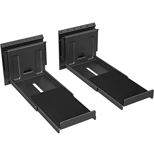 Produktbild: USX MOUNT Soundbar Halterung, Universal Soundbar Wandhalterung für Soundbar unter TV, 2X Tiefe einstellbar (105-160mm), Abnehmbar und abschließbar Anti-Rutsch-Haken, mit Hardware-Kit