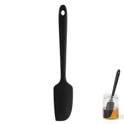 Produktbild: U-Taste 22,7 cm kleiner Silikon Spatel: 315℃ hitzebeständiger flexibler nahtloser Mini-Spatel, Backen Kochen Küchenutensil zum Mischen Rühren Schaben, passt in kleine Behälter (Schwarz)