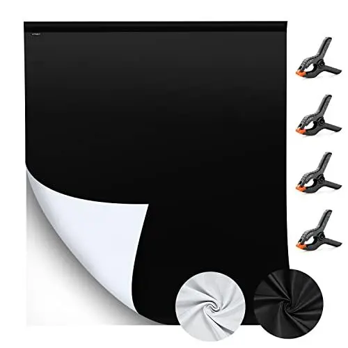 Produktbild: UTEBIT 1.5x2m Foto Hintergrund Weiß und Schwarz, 2-in-1 Fotohintergrund Doppelseitiger Schwarz Weiß Screen Backdrop Faltbare Stoff für Fotografie Hintergrundsystem, Video und Fernsehen