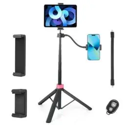 Produktbild: UTEBIT 160cm Selfie Stick Stativ für Handy und Tablet, 2 in 1 Aluminium Handystativ mit Drahtloser Fernbedienung Ausziehbares Stativ Handyhalterung für iPhone/Android/Kamera