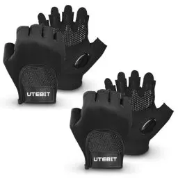 Produktbild: UTEBIT Fitness Handschuhe Damen Herren 2 Paare Atmungsaktiv Fitness Handschuh, Halbfinger Sporthandschuhe, Handflächenschutz Silikon rutschfest Gym Handschuhe für Kraftsport, Radfahren
