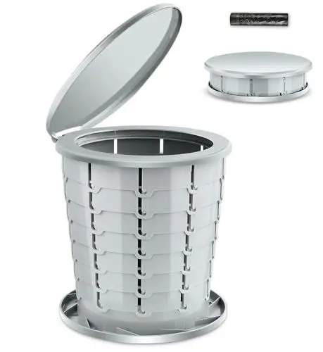 Produktbild: UTEBIT Campingtoilette, Tragbare Toilette Unterstützt über 150kg Trockentrenntoilette, Klapptoilette mit 20 Reinigungstaschen, Tragbare Toilette für Auto, Reisen, Angeln, Stau (Grau)