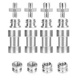 Produktbild: UTEBIT Kamera Gewindeadapter 1/4 zu 3/8 Zoll Stativschraube 1/4 zu 1/4 Gewinde Adapter Silber Metal Spigot Adapter für Kamera/Stativ/Monopad/Kugelkopf/Licht Standplatz