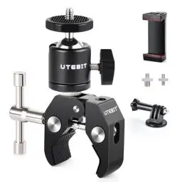 Produktbild: UTEBIT Super Klemme Stativ Gelenk-Kugelkopf Blitzschuh-Stativkopf mit 1/4 3/8