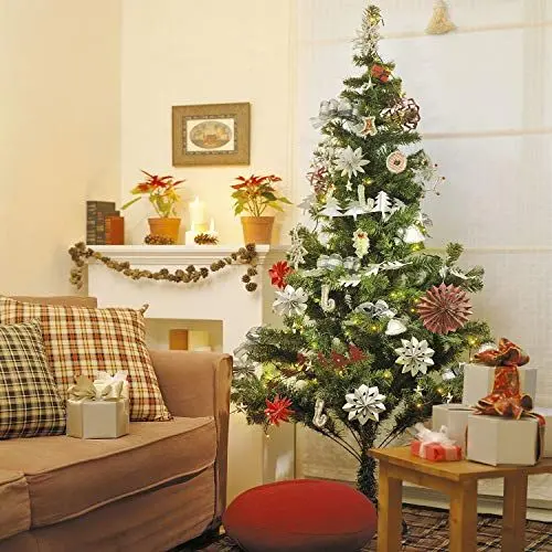 Produktbild: Uten 150cm Weihnachtsbaum Künstlich, Tannenbaum Christbaum Tanne Weihnachtsdeko Kunsttanne mit Metallständer