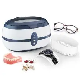 Produktbild: Uten Ultraschallreiniger Ultraschallreinigungsgerät brillenreinigungsgerät 600ml Ultraschallgerät für Brille Schmuck Uhren Zahnprothesen 40,000Hz
