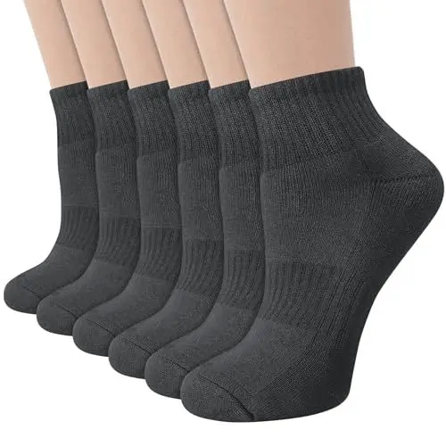 Produktbild: Utensilsto 6 Paar Sneaker Socken Herren Damen Baumwolle Sneaker Socken Laufsocken Damen Herren 39-44 Socken Schwarz Sportsocken Unisex(Schwarz)
