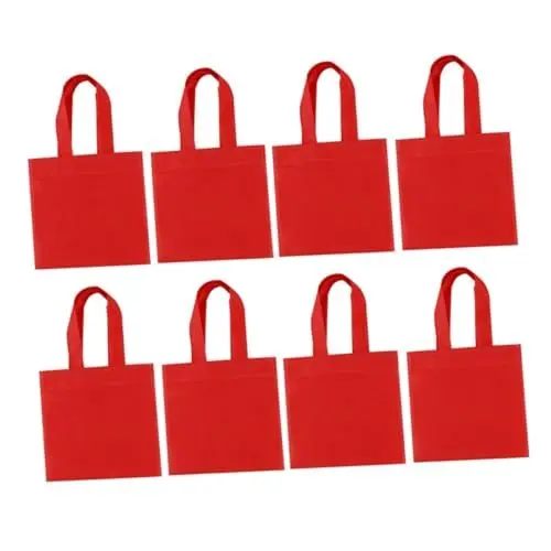 Produktbild: UTHCLO 12 Stück Teiliges Set Faltbare Nonwoven Handtaschen Umweltfreundliche Wiederverwendbare Tragetaschen mit Praktischem Tragegriff Robuste Einkaufstaschen für Zufällige Farbe
