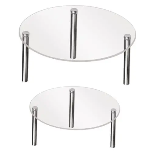 Produktbild: UTHCLO 2 Stück Acryl Kuchenständer Runde Transparente Dessertständer Perfekt Für Torten Kuchen Und Desserts Hochwertiges Backzubehör Für Ihre Küche