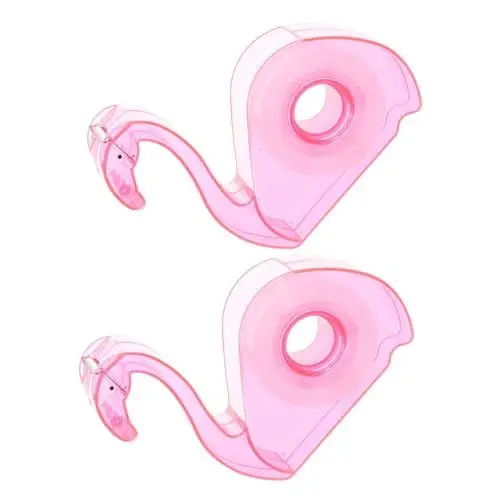 Produktbild: UTHCLO 2stücke Tragbarer Klebebandabroller Flamingo-design Robuster Tischklebebandspender Mit Integriertem Cutter Für Büro Schule Und Bastelprojekte Für Kreative Anwendungen