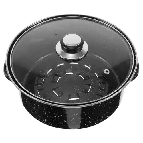 Produktbild: UTHCLO Grillpfanne Magma Kochgeschirr Aus Gusseisen Unsere Platzpfanne Kupferpfanne Mikrowellengrill Mikrowellenrinsel Das Rock-kochgeschirr Ninja-pfanne Kbbq Glas Schwarz
