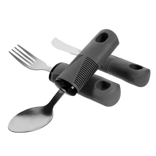 Produktbild: UTHCLO Utensilien 1 Satz Reha-geschirr Trainingslöffel Adaptive Fütterungsutensilien Behindertenbesteck Adaptives Geschirr Beschwertes Utensilienset Mehrzweck Ältere Gummigriff