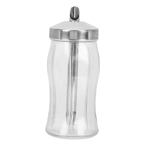 Produktbild: UTHCLO Zuckerspender Gewürzbehälter Mit Ausgießer Und Deckel – 240-Ml-Glas Und Edelstahl-Gewürzvorratsbehälter Gewürzspender Zuckerbehälter Haushaltsrolle