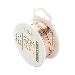 Produktbild: UTILE 18 20 22 24 Gauge, weich, 99 % Kupferdraht, 24 m, Schmuck, Perlen und Basteldraht, Schmuck, Herstellung, Hobby Handwerk, Dekoration, Blumen-Dekor – (Roségold, 18 Gauge)