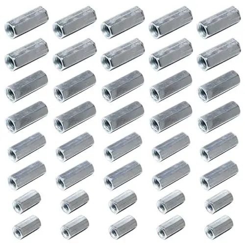 Produktbild: UTMACH 40 Stück Lange Sechskantmutter Langmuttern m4 Lange Stangenmutter m6 Langmutter m8 Lange Sechskantmutter m10 Hülsenmutter Sechskant Lange Muttern für Haushalts Bürogeräte Andere Maschinen