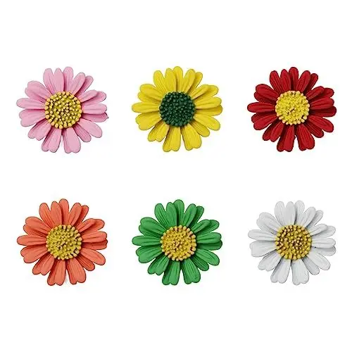 Produktbild: UTMACH 6 Stück Anstecknadeln Emaille Daisy Brosche Blumen Broschen Gänseblümchen Brosche für Pullover Schals Kleider Anzüge Rucksäcke Taschen
