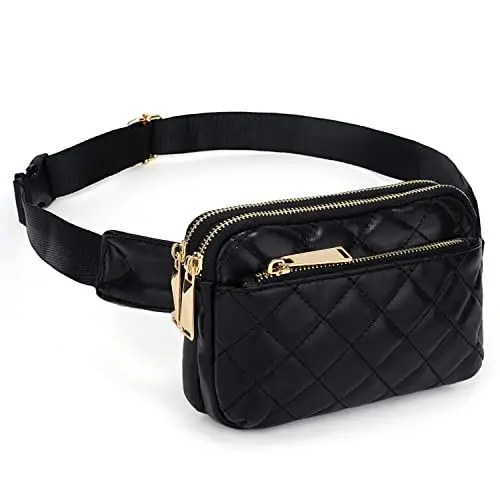 Produktbild: UTO Damen Bauchtasche Mode Rhombische Gesteppte Gürteltasche wasserdichte Leichte Hüfttasche Stylisch für Wandern Sport