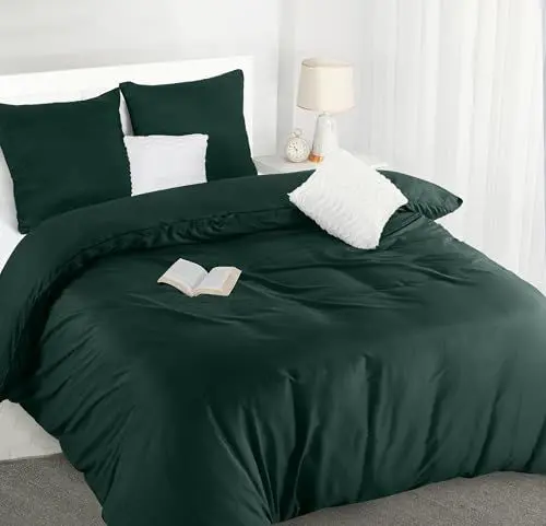 Produktbild: Utopia Bedding Bettwäsche 200x200 Set - Mikrofaser Bettbezug 200x200 cm + 2 Kissenbezüge 80x80 cm - Smaragd