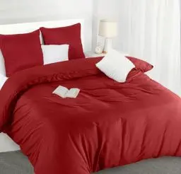 Produktbild: Utopia Bedding Bettwäsche 200x200 Set - Mikrofaser Bettbezug 200x200 cm + 2 Kissenbezüge 80x80 cm - Rot