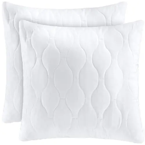 Produktbild: Utopia Bedding Kopfkissen 50x50 cm (2er Set), Gestepptes Kissen für Bett und als Dekokissen, Kissenfüllung, SofaKissen, Zierkissen für Couch (Weiß)